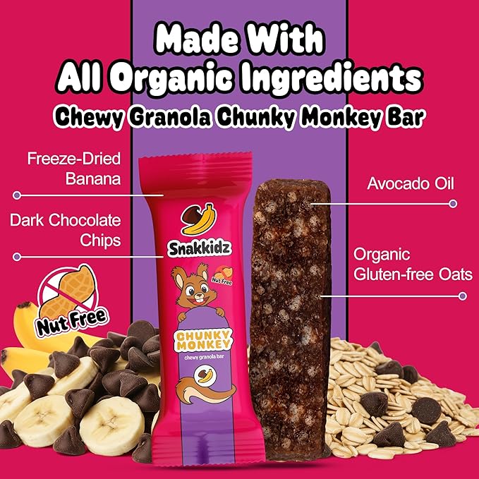 Snakkidz Organic Chewy Granola Bar, Allergen Free, Made - Image 4