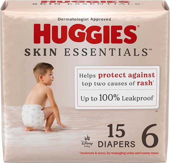 Huggies Size 6 Diapers, Skin Essentials Baby Diapers, Size 6, Packaging May Vary by Huggies%C2%AE