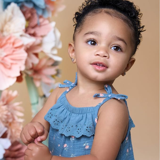 Modern Moments by Gerber baby-girls Self Eyelet Ruffle Long Leg Romper - Image 3