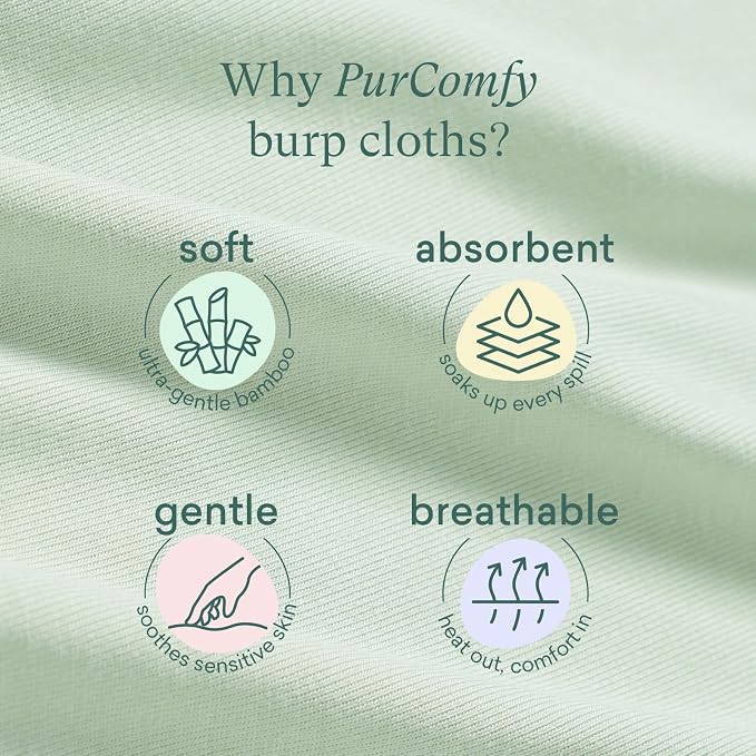 PurComfy Supersoft Burp Cloths, Premium Bamboo Viscose Baby Burp Cloths - Image 8