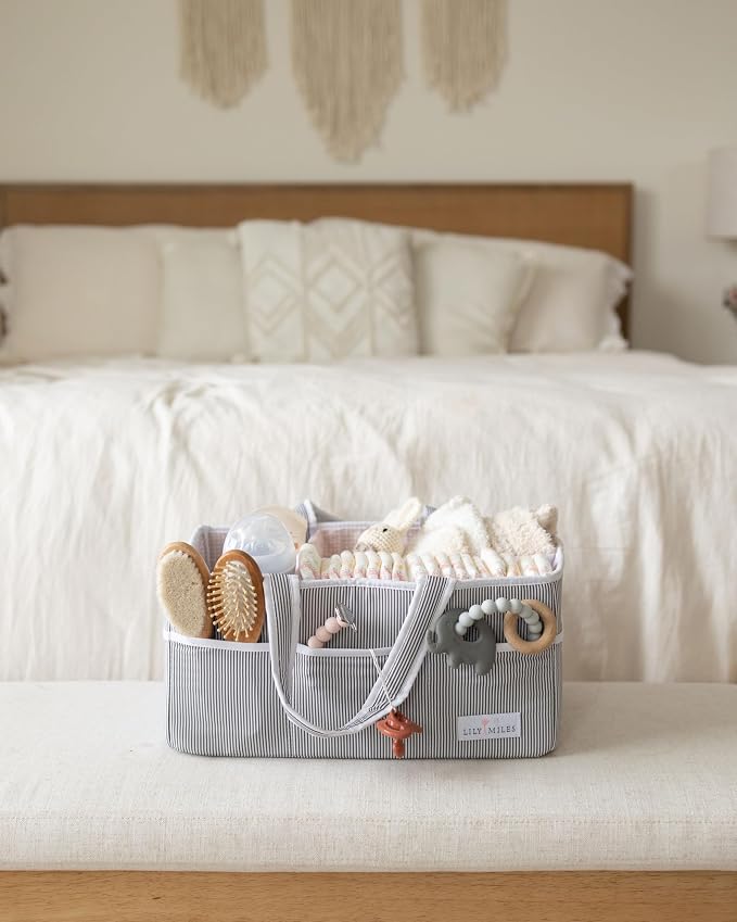 Lily Miles Baby Diaper Caddy Organizer, Girl Nursery Storage Basket - Image 8