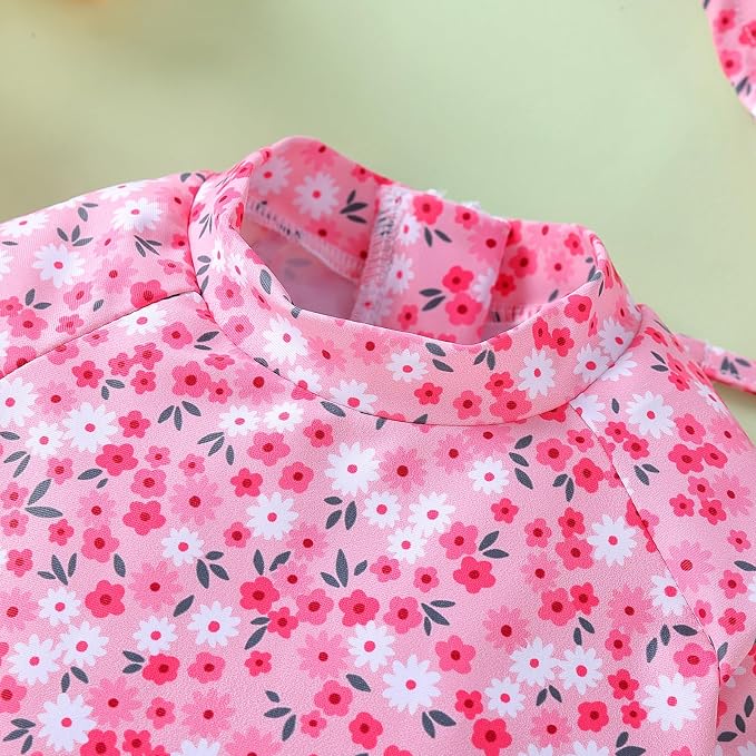 WOLBAY Baby Girl Swimsuit Long Sleeve One Piece Rash Guard - Image 4