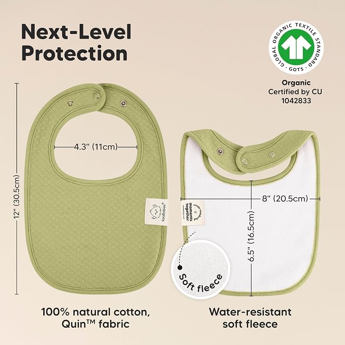 8-Pack Organic Baby Bibs for Girls, Boys - Image 3