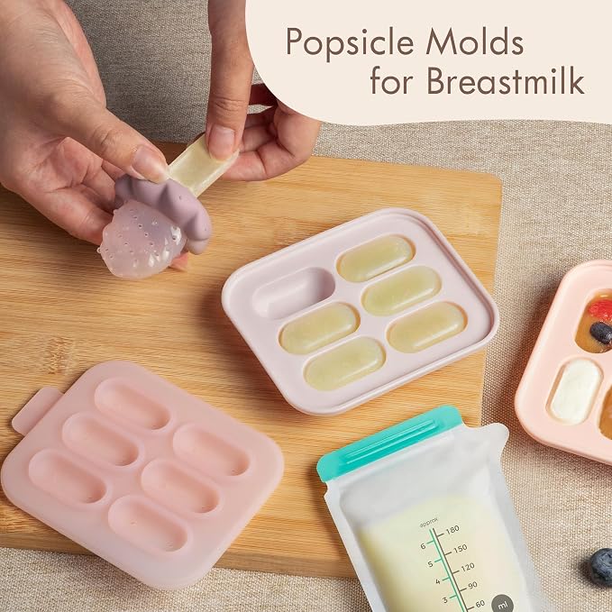 Moonkie Baby Fruit Feeder with Freezer Tray, BPA Free Silicone Food Feeder - Image 3