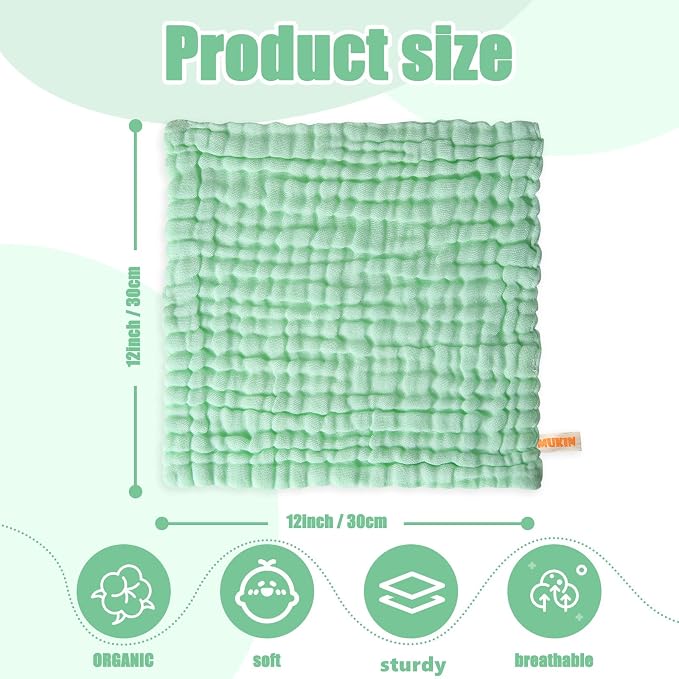 MUKIN Muslin Washcloths - Image 2