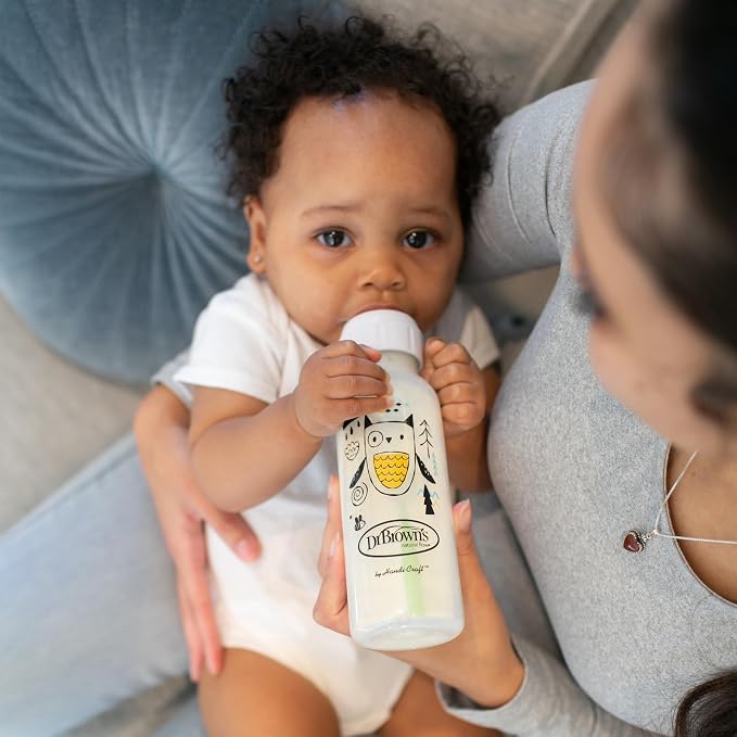 Dr. Brown's Natural Flow Anti-Colic Options+ Narrow Baby Bottle, Bear & Owl - Image 21