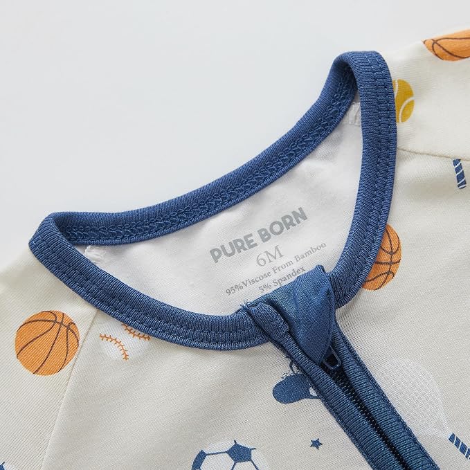 pureborn Baby Infant Boys Girls Sleeper Snug Fit Viscose from Bamboo Pajamas - Image 5