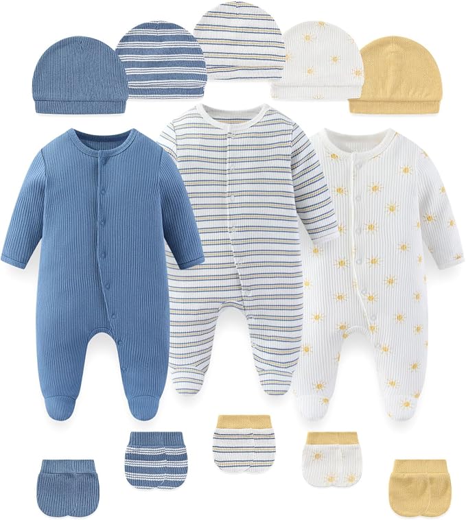 Fashion Baby Boy Girl Clothing Set Cotton Soft 3-Piece Long Sleeve Button by falianni