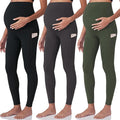 POSHDIVAH 3 Pack Women's Maternity Workout Leggings Over The Belly Pregnancy by Poshdivah