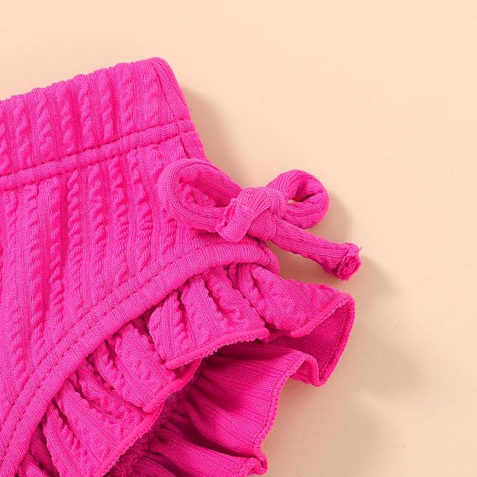 HAPPYMA Baby Swimsuit Toddler Girl Bathing Suit Summer Solid Color Bikini Set - Image 5
