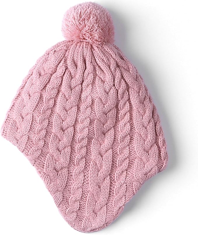 Duoyeree Kids Beanie Hat for Boys Girls Pom-pom Kint Hats Cozy Lining Winter - Image 2