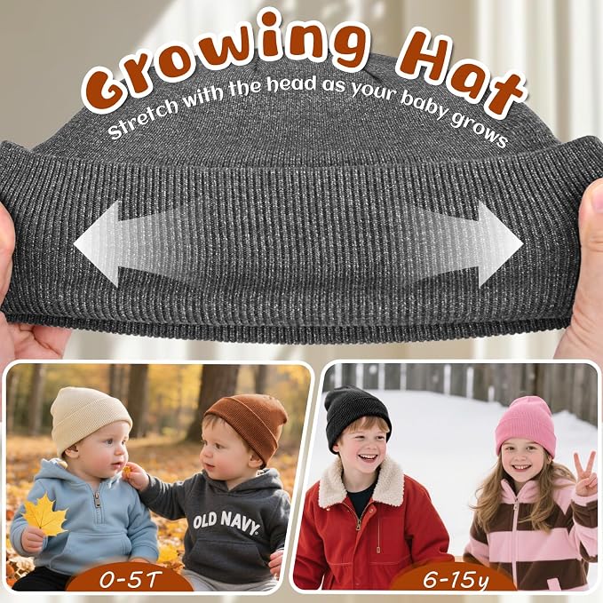 ZOORON Toddler Beanie Baby Boys Girls Beanies Kids Winter Hats Children Knit - Image 3