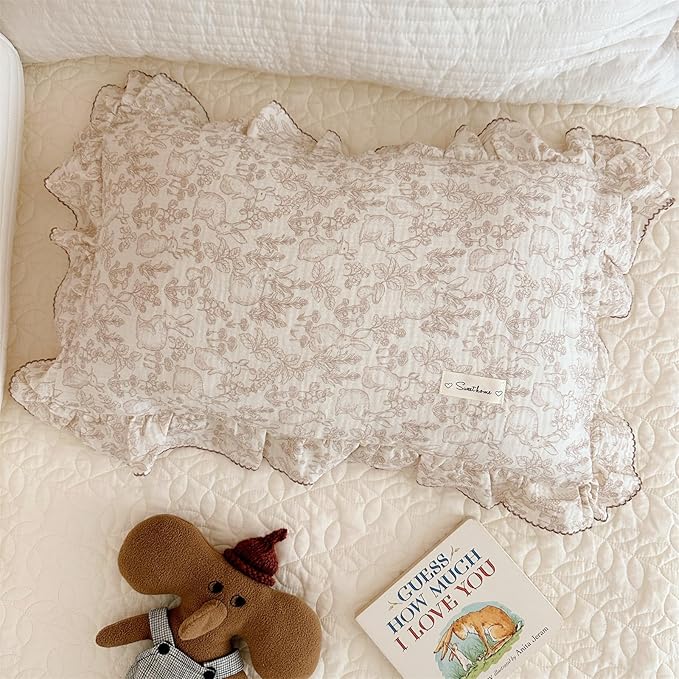 AOJIM Cute Muslin Kids Pillowcase by AOJIM-BeddingSetBabyBlanketsSofaCover