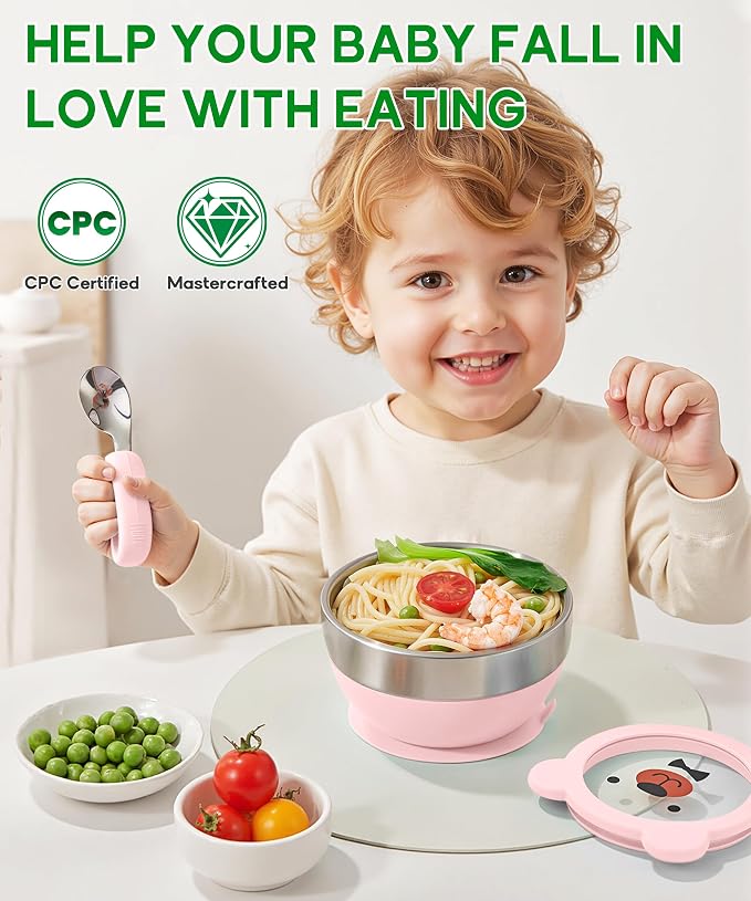 Suction Bowl and Spoon Set for Babies and Toddlers Non-Slip Silicone Suction - Image 5