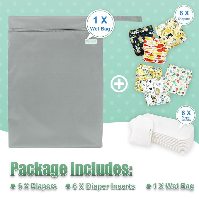 wegreeco Cloth Diapers 6 Pack - Image 6