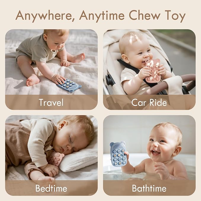 Moonkie Silicone Press Phone Teething Toy - Image 6