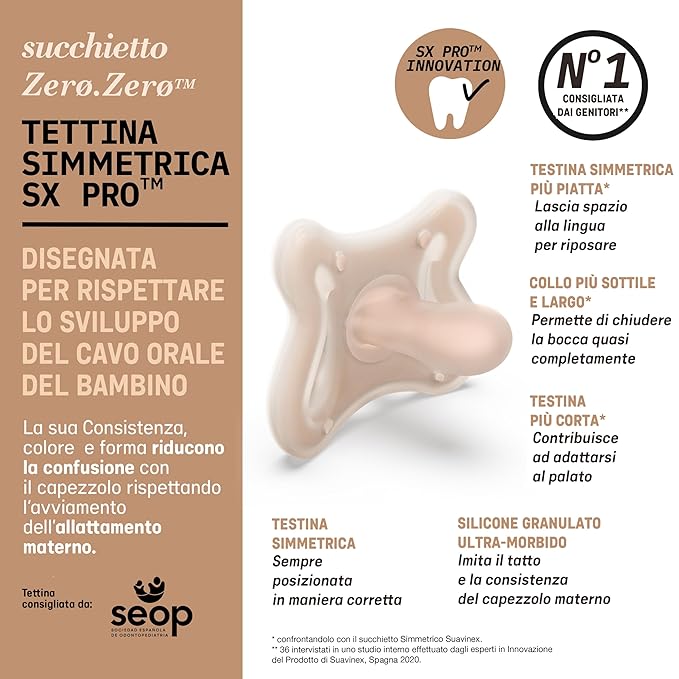 Suavinex Zero Zero Silicone Baby Pacifier w/SX Pro Physiological Pacifier Nipple - Image 4