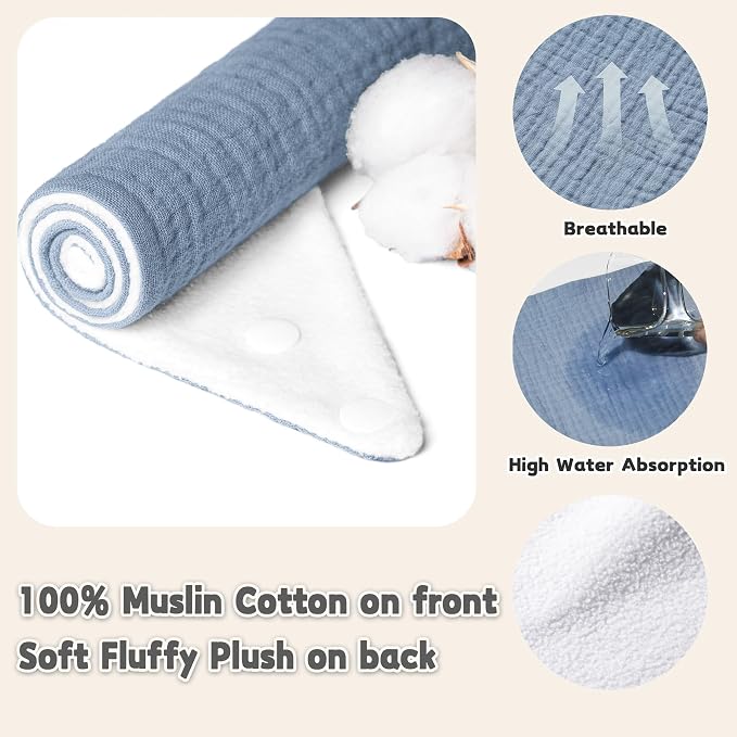 Susurration Muslin Baby Bibs 10Pack Bandana Drool Bibs Soft Adjustable Newborn - Image 2