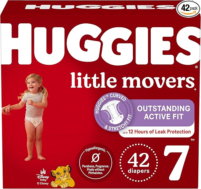 Huggies Size 7 Diapers, Little Movers Baby Diapers, Size 7, Packaging May Vary by Huggies%C2%AE