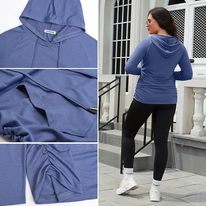 GINKANA Maternity Hoodie Long Sleeves Shirts Casual Maternity Top Pregnancy - Image 6