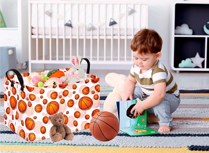 Basketball Kids Gift Storage Basket Shelf Storage Basket Organizer Box Clothes - Image 4