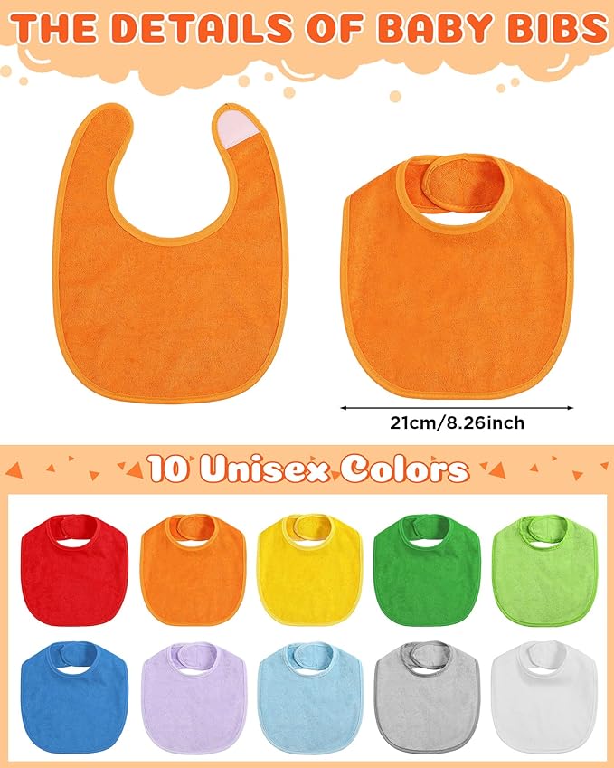 JaGely 30 Pack Baby Muslin Bandana Bibs Multicolor Solid Unisex Waterproof - Image 2