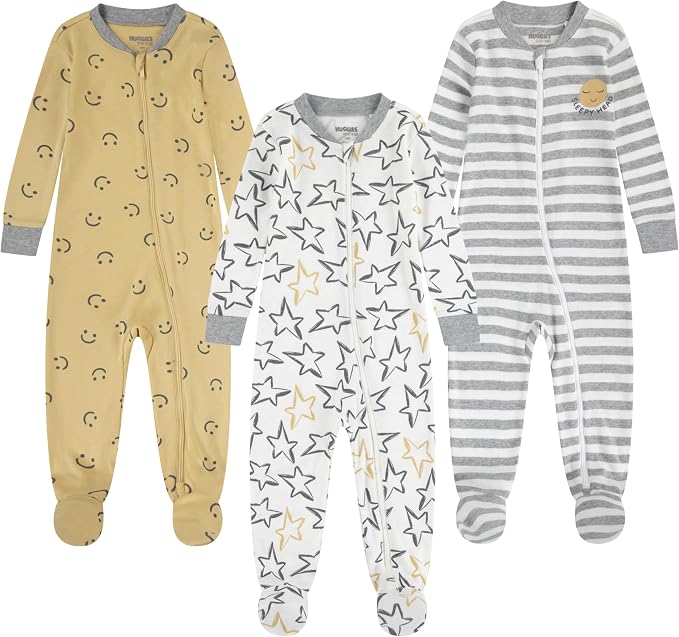 HUGGIES unisex-baby 3-pack Footed Coverall Pajamas by Huggies%C2%AE