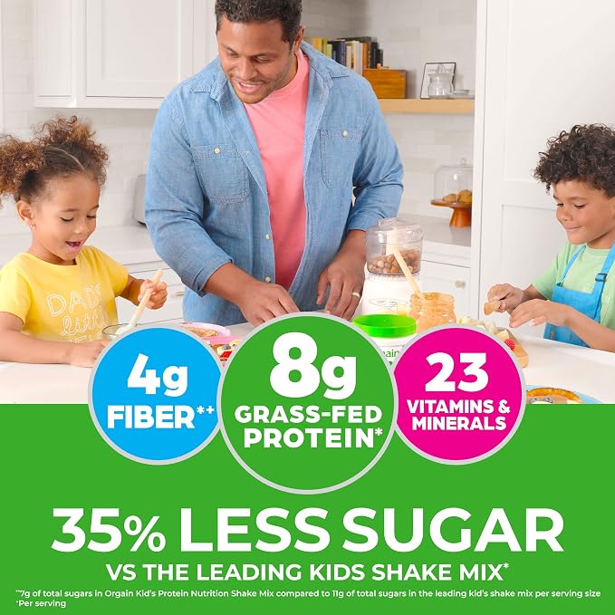 Orgain Kids Protein Powder Shake Mix, Chocolate Brownie - 8g Grass-Fed Dairy - Image 4