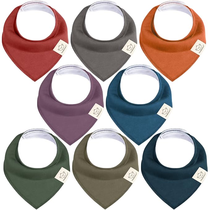 8-Pack Organic Baby Bandana Bibs by KeaBabies