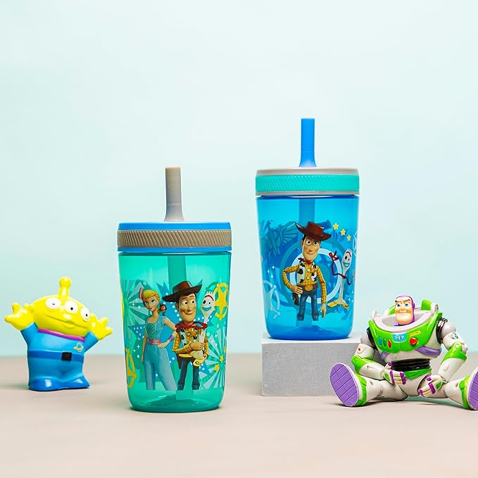 Zak Designs Kelso 15 oz Tumbler Set Toddlers Cup Leak-Proof Screw-On Lid - Image 2