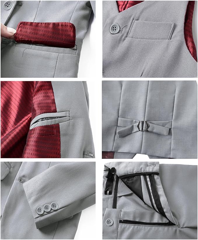 Boys Suit for Kids Tuxedo Suits for Wedding Formal Suit Set Toddler Boy Dress - Image 6