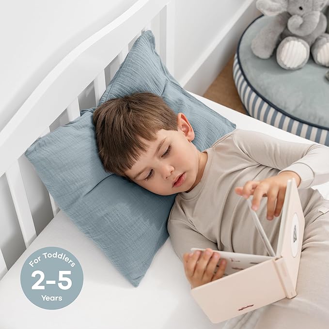 Comfy Cubs Toddler Pillow with Muslin Pillowcase, 13 x 18 in, 2 Pack - Image 4