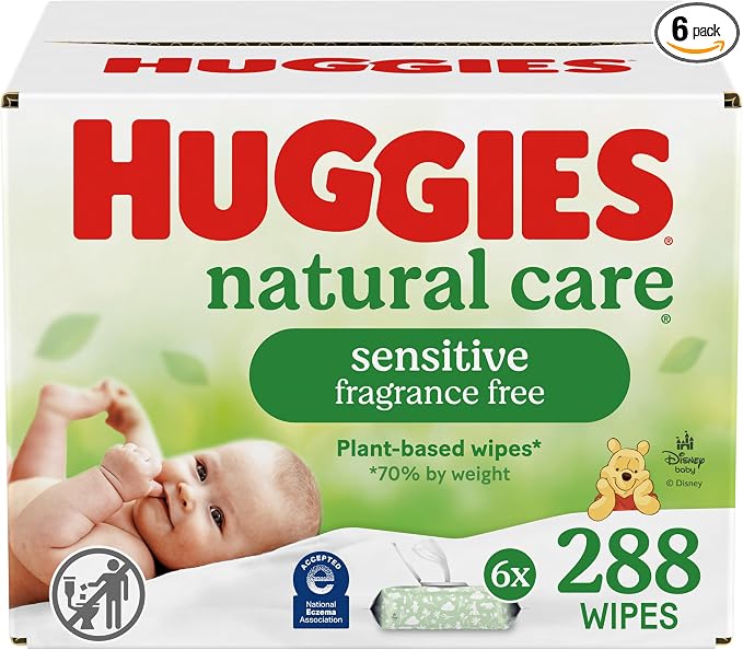 Huggies Natural Care Sensitive Baby Wipes, Hypoallergenic, 6 Flip-Top Packs by Huggies%C2%AE