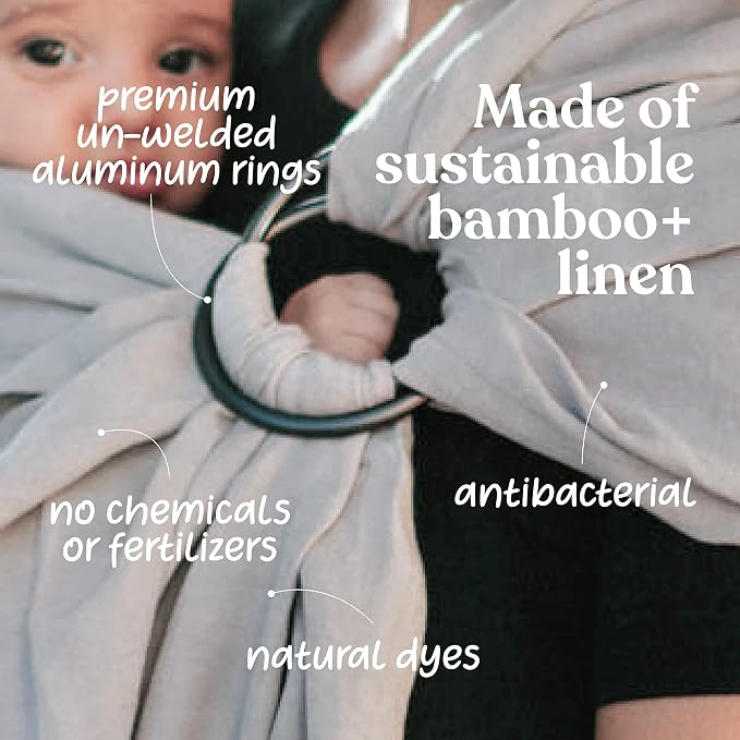 Nalakai Ring Sling Baby Carrier, Soft Linen Baby Sling, Baby Wrap, and Giving - Image 8