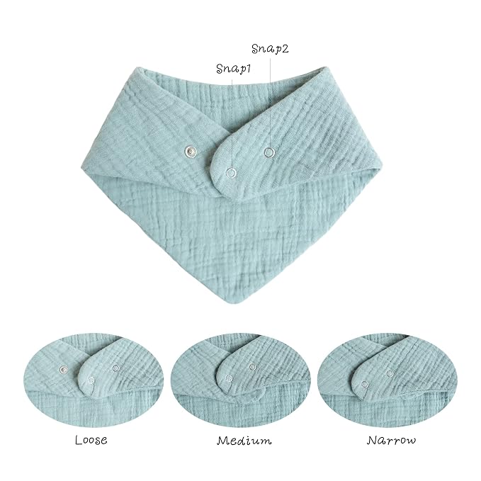 Konssy Muslin Baby Bibs 10 Pack Baby Bandana Drool Bibs 100% Cotton - Image 4