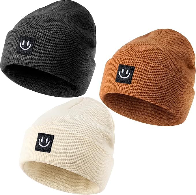 3 Packs Baby Beanie Cute Toddler Beanies Kids Winter Hat Boys Girls Warm Knit by FHJAX