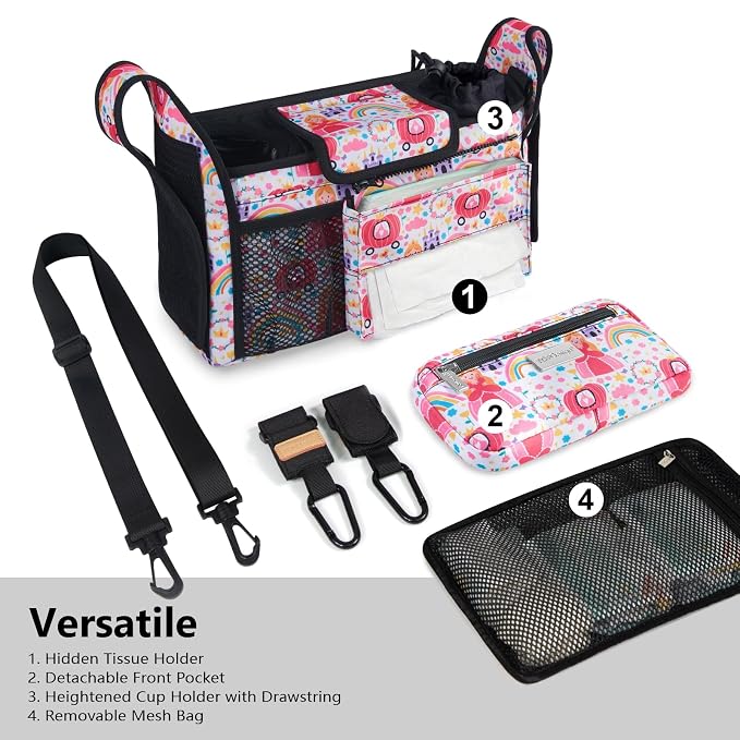 TOPDesign Universal Baby Stroller Organizer, Stroller Caddy - Image 2