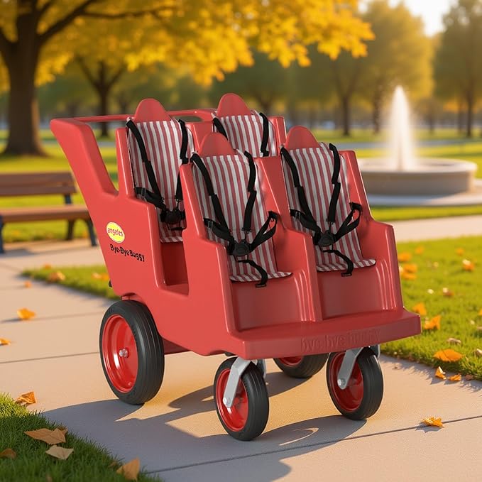 Children’s Factory 4 Passenger Bye-Bye Buggy, Daycare or Preschool Stroller - Image 6