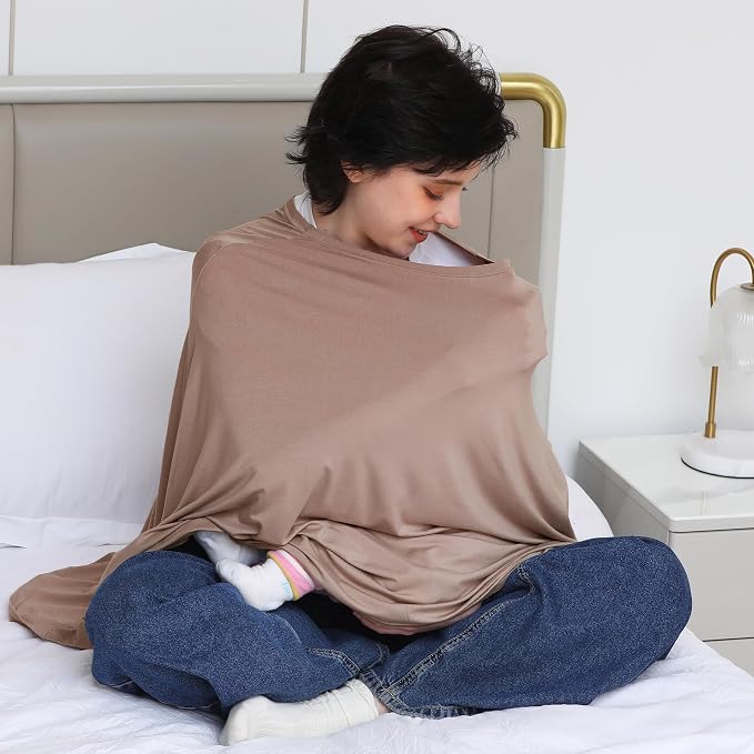 Multi-use Nursing Cover for Breastfeeding, 360°Full Coverage Nursing Poncho - Image 6