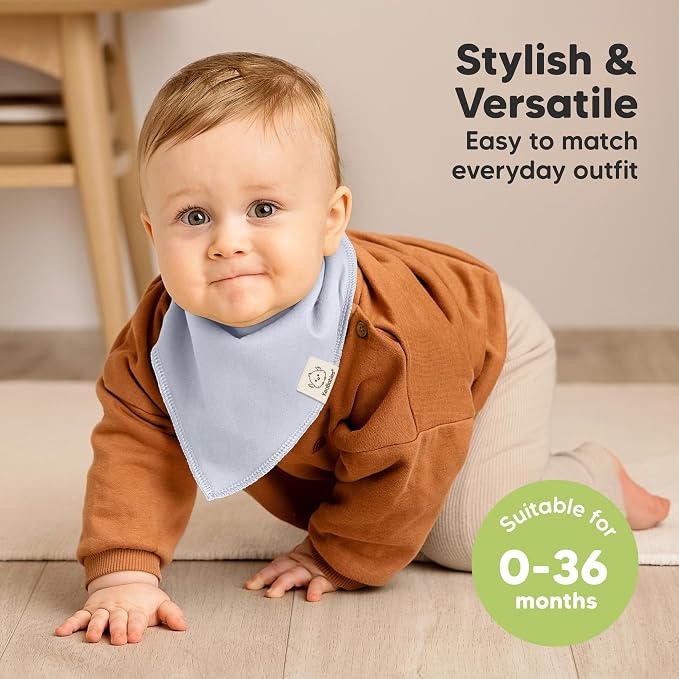 8-Pack Organic Baby Bandana Bibs - Image 4