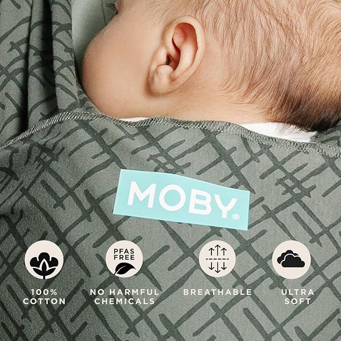 Moby Baby Wrap Carrier Classic for Newborns to Toddlers, Infant Sling Carrier - Image 4