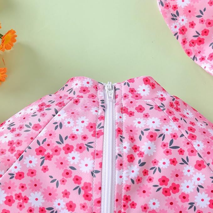 WOLBAY Baby Girl Swimsuit Long Sleeve One Piece Rash Guard - Image 5