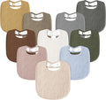 Susurration Muslin Baby Drool Bibs 10Pack Soft Square Adjustable Bandana Bibs by Susurration