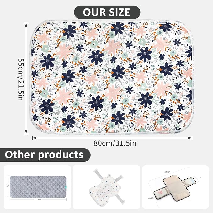 Baby Diaper Changing Pad, 21 5/8" x 31.5" Waterproof Changing Pad Liners - Image 3