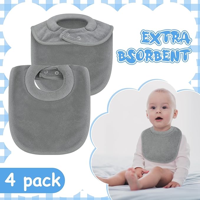 4 Pcs Baby Feeding Bibs for Drooling and Teething Comfi Neck Baby Bib - Image 6