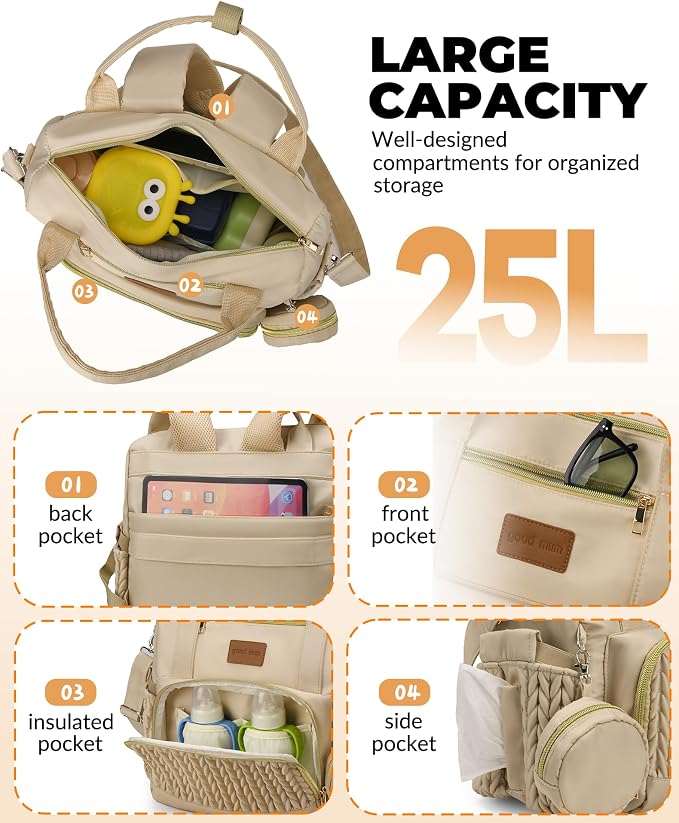 Backpack Diaper Bag, Stylish Waterproof Baby Diaper Bags - Image 3