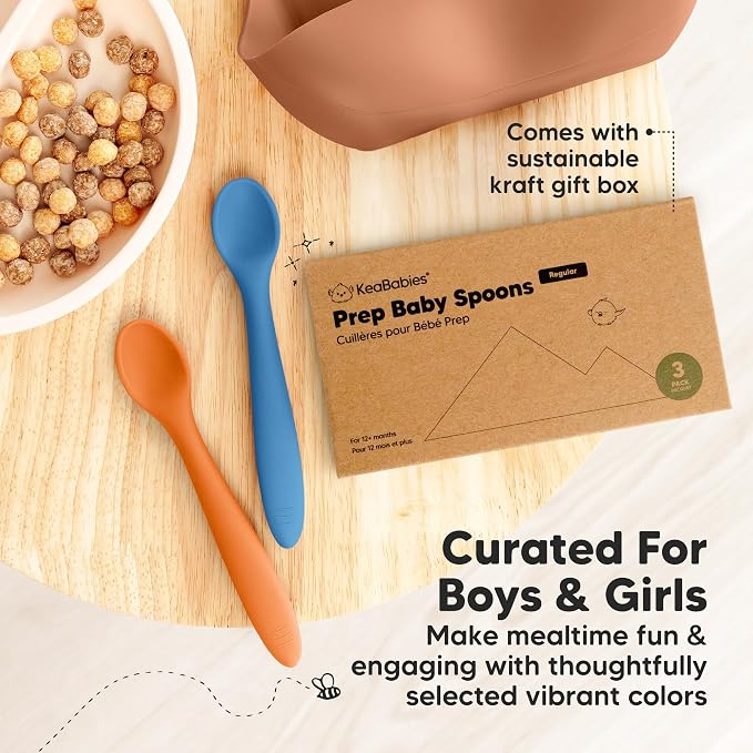 KeaBabies Silicone Baby Spoons, Self Feeding 6-12 months - Image 9