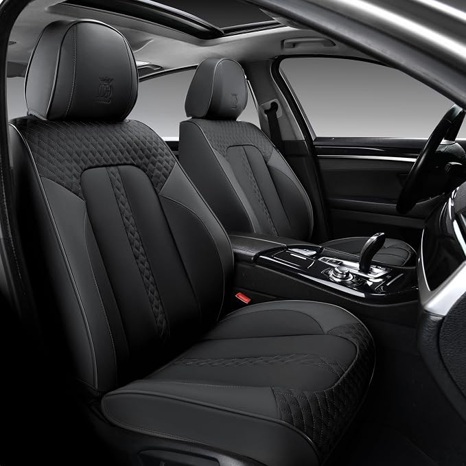 Doogo Leather Seat Covers Front Pair, Universal Seat Cover 2-Pack, Waterproof by Doogo
