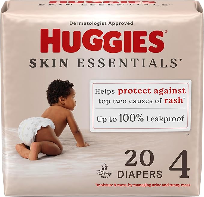Huggies Size 4 Diapers, Skin Essentials Baby Diapers, Size 4, Packaging May Vary by Huggies%C2%AE