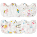 Zainpe 6Pcs Snap Muslin Cotton Baby Bibs Star Cat Rabbit Pattern Adjustable by Zainpe